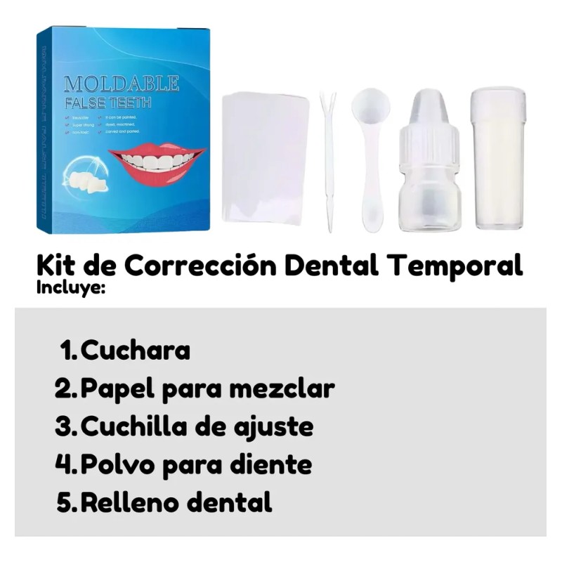 Kit Reparacion Dental Temporal Para Dientes Y Muelas Rotas