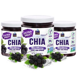 World of Chia Blackberry Extra Fruit Spread - All-Natural Super Food Chia Fruit Preserve, Gluten Free, Vegan, Low Sugar, Omega 3, Non-GMO, Chia Jam (10.6 Ounce - Pack of 3)