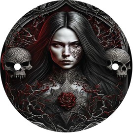 Kustom Cycle Parts Gothic Vampire Lady Points/Timing Cover Compatible with Harley Davidson Motorcycles (Fits: M8 2018 to 2023 Motors)