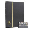 Stamp Album Stockbook, 100 Pockets 40 Black Sides Leatherette Padded