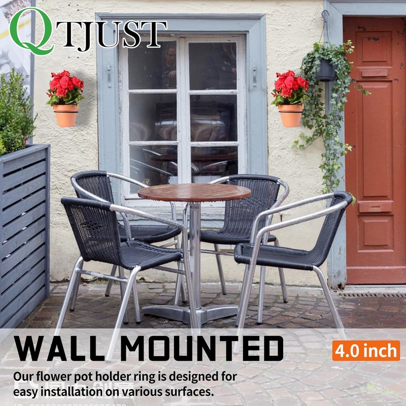 QTJUST 4in 20Pack Wall Flower Pot Holder Ring Plant Hanger,