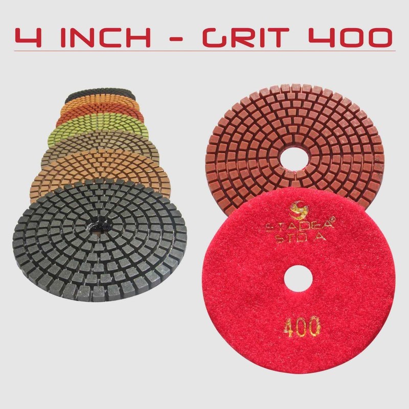 STADEA Premium Grade Wet 4" Diamond Polishing Pads Set +