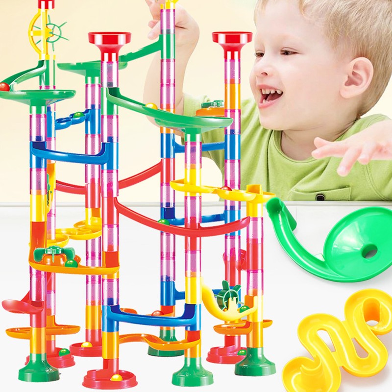 Marble Run Building Blocks DIY Three Dimensional Race Track Marble