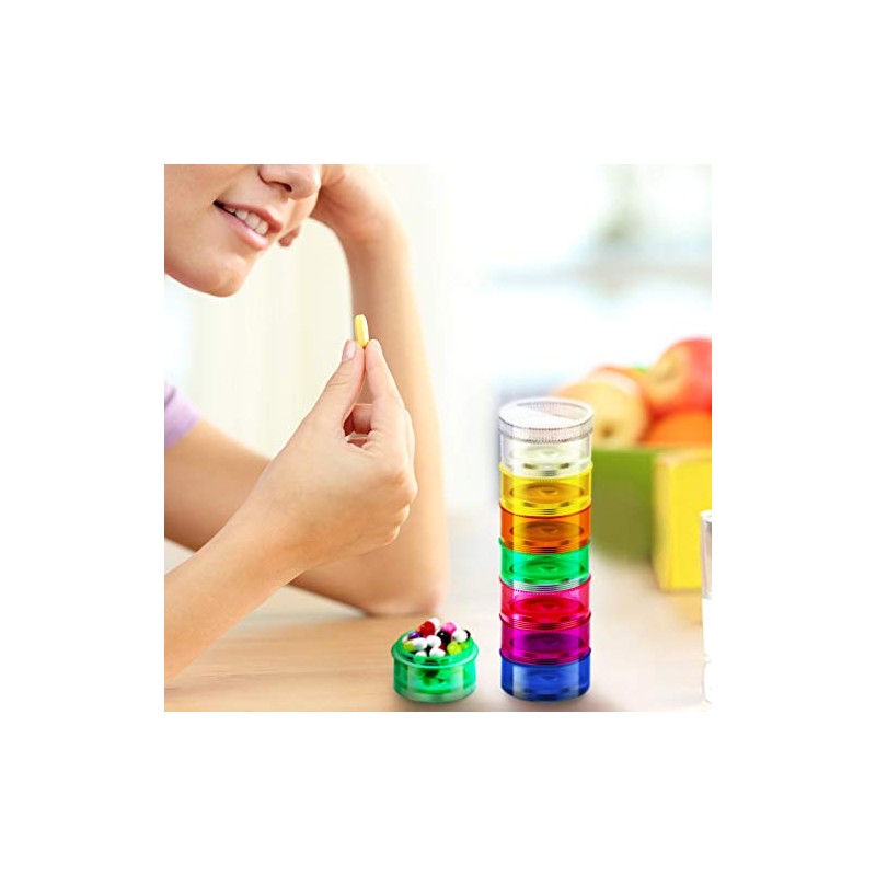 Sieral 2 Set 7 Days Stackable Pill Organizers 7 Compartments