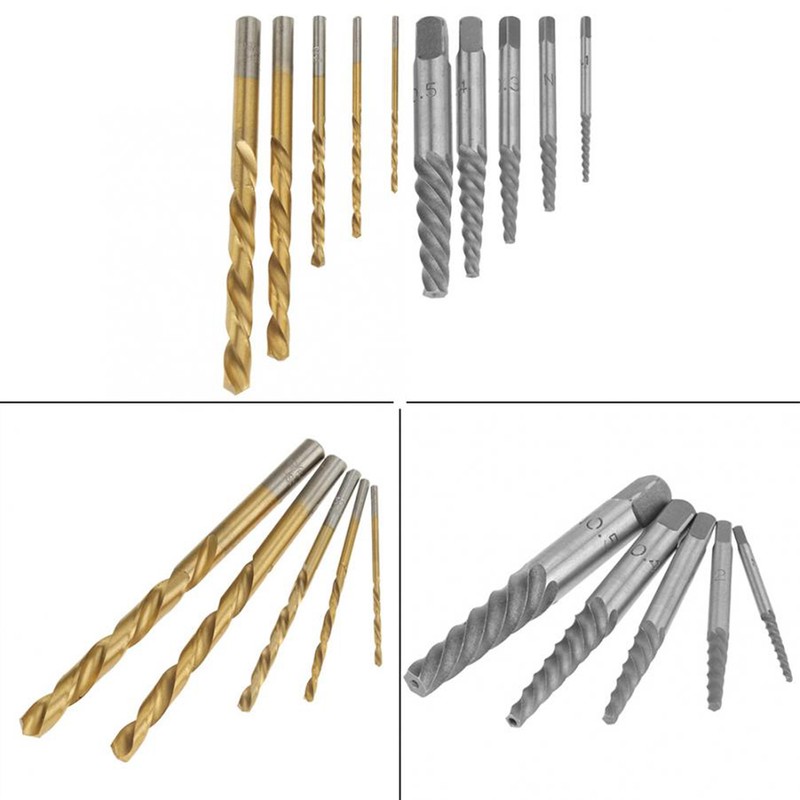 10Pcs Screw Extractor and Left Hand Cobalt Drill Bits Set