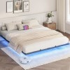 HOOBRO Floating Bed Frame King Size Bed Frame with Charging