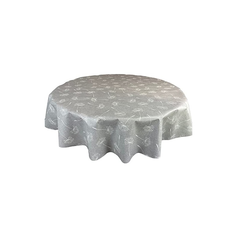 Karina Home Megan Wipe Clean Tablecloth Vinyl PVC Round (Round,