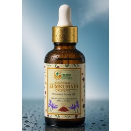 Herbs Botanica Kumkumadi Oil Pure Ayurveda Face Oil Anti Aging Face Serum with Saffron, Radiance Glow Serum Face Moisturizer 26 Herbs 30 Ml