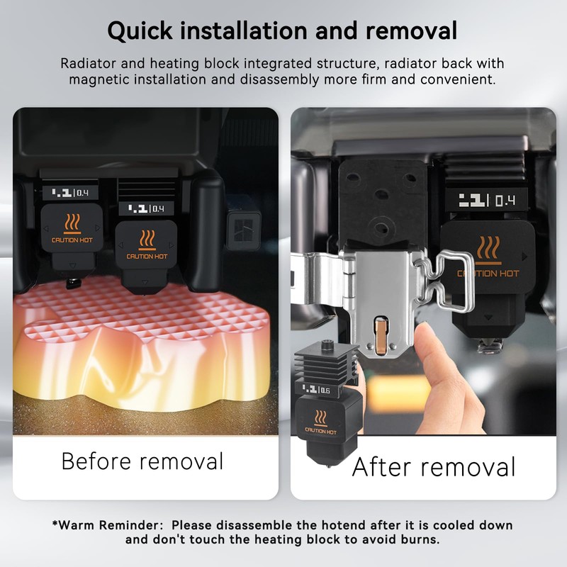 3pcs H2D Hotend 0.6mm for Bambu Lab H2D Hotend 3D