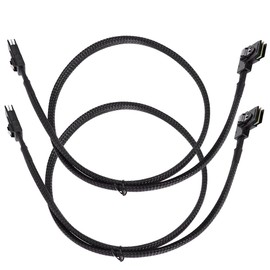 Saihisday Internal Mini SAS Cable, Mini SAS SFF-8087 to Right Angle SFF-8087 Cord, 90 Degree Right Angle SAS-A SAS-B SATA Cable Replacement for DELL POWEREDGE R310 R710 H700(2PCS)