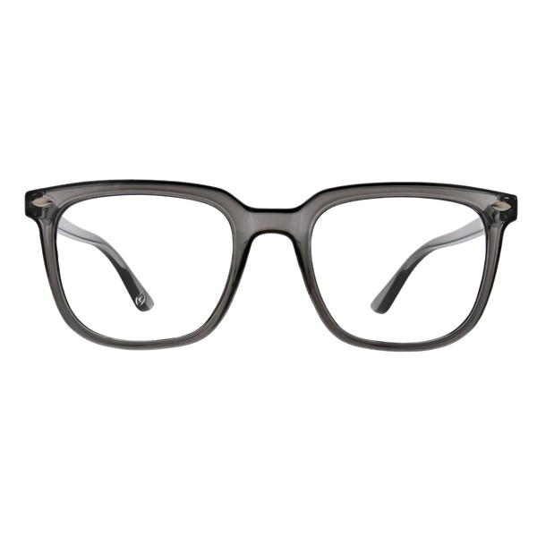 Peepers by PeeperSpecs Tycoon Soft Square Blue Light Blocking Reading Glasses, Smoke, 53 + 0