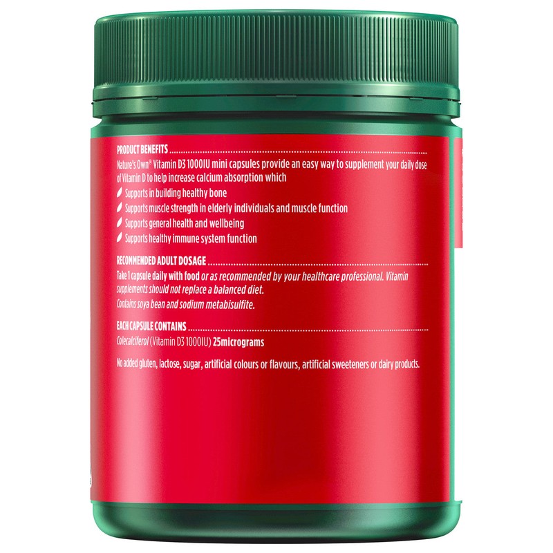 Nature's Own Vitamin D3 1000IU 400 Capsules