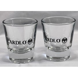 2 New Bacardi O Rum Bat Logo Shot glasses 1 oz Orange