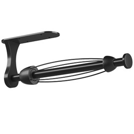 Swaitee Kitchen Roll Holder without Drilling, One-Handed Operation Kitchen Roll Holder Black with Damping Effect, Stainless Steel Kitchen Roll Holder for Kitchen and Bathroom