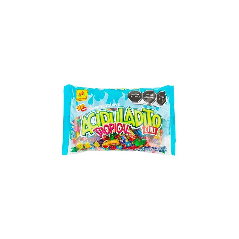 de la Rosa - Caramelo Suave Aciduladito Tropical, 100 Piezas