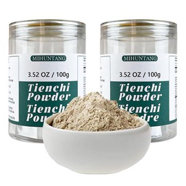 MIHUNTANG Tienchi Powder 100g*2 Bottle Pseudoginseng Notoginseng Sanqi Powder Tienchi Ginseng Powder 3.52oz×2 Bottle