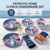 Webbylee 12 Piece Melamine Dinnerware Set,Unbreakable Plates and Bowls with