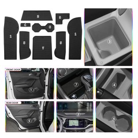 SKTU Non-Slip Mats Compatible with V-W T-Cr0ss 2018-2024 Rubber Mats Door Slot Mat (Black)