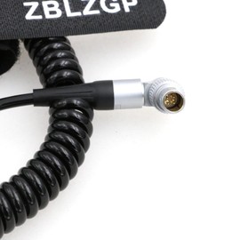 ZBLZGP D-Tap to Right Angle 4 Pin Male Coiled Cable for Zacuto Kameleon EVF