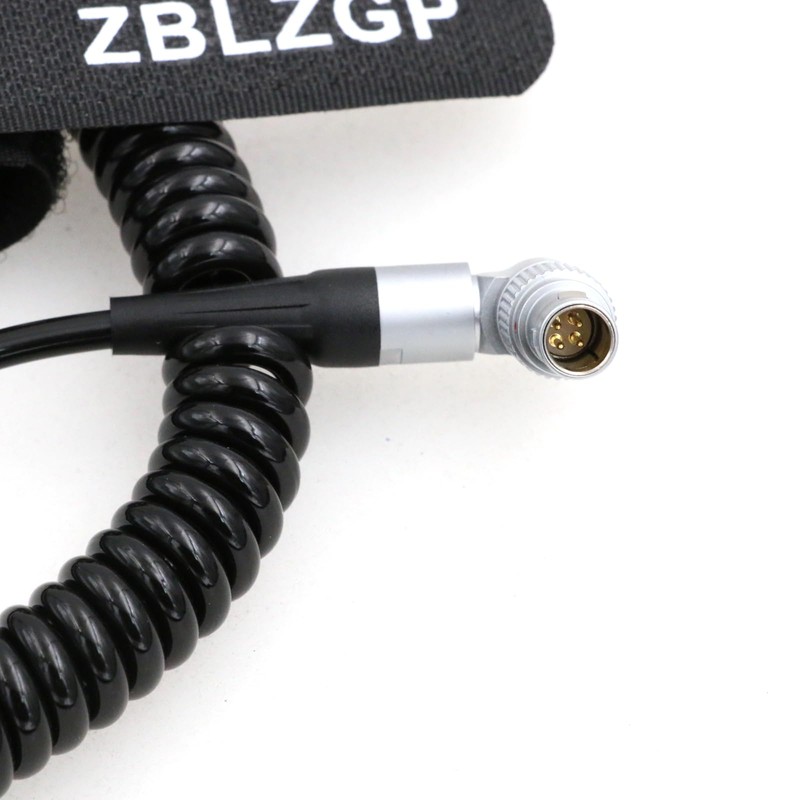 ZBLZGP D-Tap to Right Angle 4 Pin Male Coiled Cable