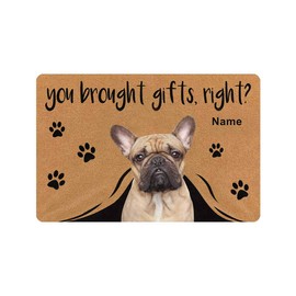 MyPupSocks Custom You Brought Gifts Right Pet Dog Doormat with Dog's Name Door Mat Floor Rug 23.6 x 15.7 Inches Indoor Outdoor Bathroom Living Room Non Slip Decor