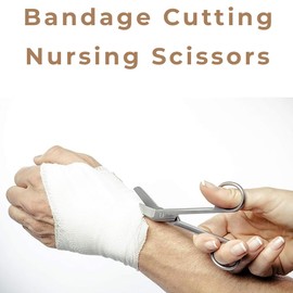 Lister Bandage Scissors Stainless Steel – Nursing Scissors for Nurses, Students, Paramedics & EMT – Curved Tip for Medical Bandage Cutting