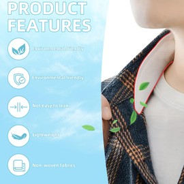 Tmsek 50Pcs Sweat Pads for Collar Protectors for Mens Shirts, Disposable Sweat Pads for Women, Large Shirt Neck Collar Protector Tape, Unflavored Invisible Liner Patches Against Sweat Stain (1Pack)