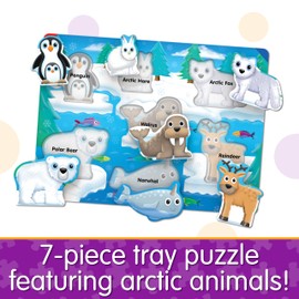 The Learning Journey My First Lift & Learn - Artic 7 Piece Tray Puzzle | Educational Puzzle for Toddlers Ages 2-5 | Fun Tray Puzzle for Boys & Girls | Award Winning Educational Toys