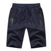 JustSun Men's Cotton Sports Shorts with Zip Pockets. - blue,