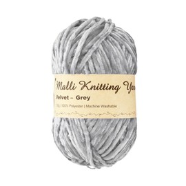 100g Malli Velvet Knitting Yarn Crochet Craft Super Soft Fine Chunky Threat Ball (Grey)