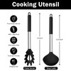 TeamFar Silicone Pasta Fork and Ladle Spoon Set, 2 Pcs