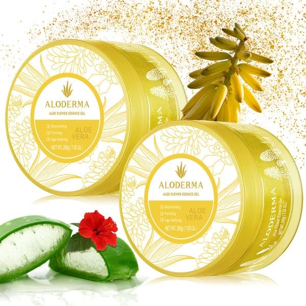 Aloderma Age-Defying Aloe Flower Essence Gel with 24K Gold Leaf,