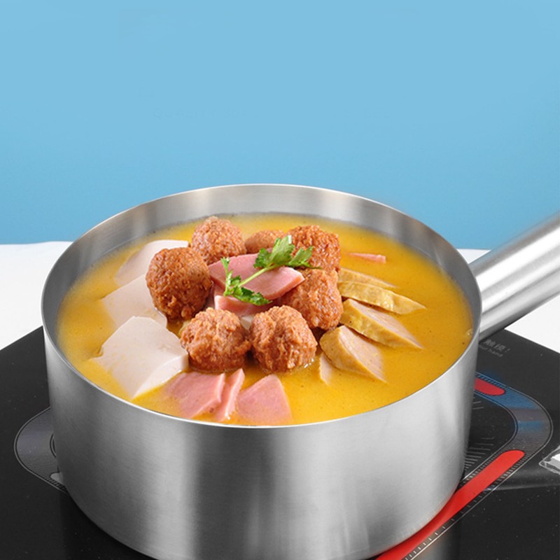 Stainless Steel Saucepan with Handle Multipurpose Nonstick Handheld Sauce Pan