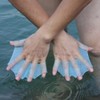 2Pcs Silicone Swim Fins Hand Webbed Training Gloves, Water Resistant