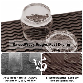 ZLR Silicone Dish Drying Mat for Kitchen Counter, Eco-Friendly Fast Dry Dish Mat, Easy Clean Multi Usage Drying Matt, Heat Resistant Trivet, 12" x 12" Middle, Coffee