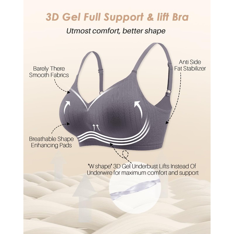LEYSHE Soft Bra Women's Without Underwire Seamless Bra Support Bra
