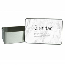 allaboutthebump Grandad's Printed Marble Design Metal Tin [Father's Day Gift, Birthday Present, Christmas Xmas Gift, Love Grandad Love Dad]