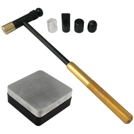 Jewellers Tools 2.5" Steel/Rubber Block & 6 Hammer Set : Precision Hammers Interchangeable Heads (495)