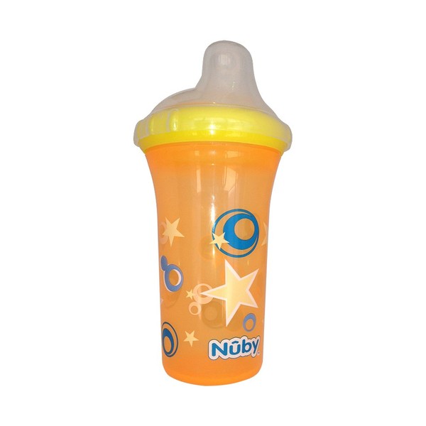 Nuby 9612-100 Vaso Antiderrames con Boquilla Suave, 9 oz, Naranja