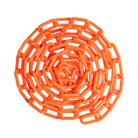 US Weight (Made in USA) 2" x 25' Orange Plastic Safety Chain ft. SunShield UV Resistant Technology