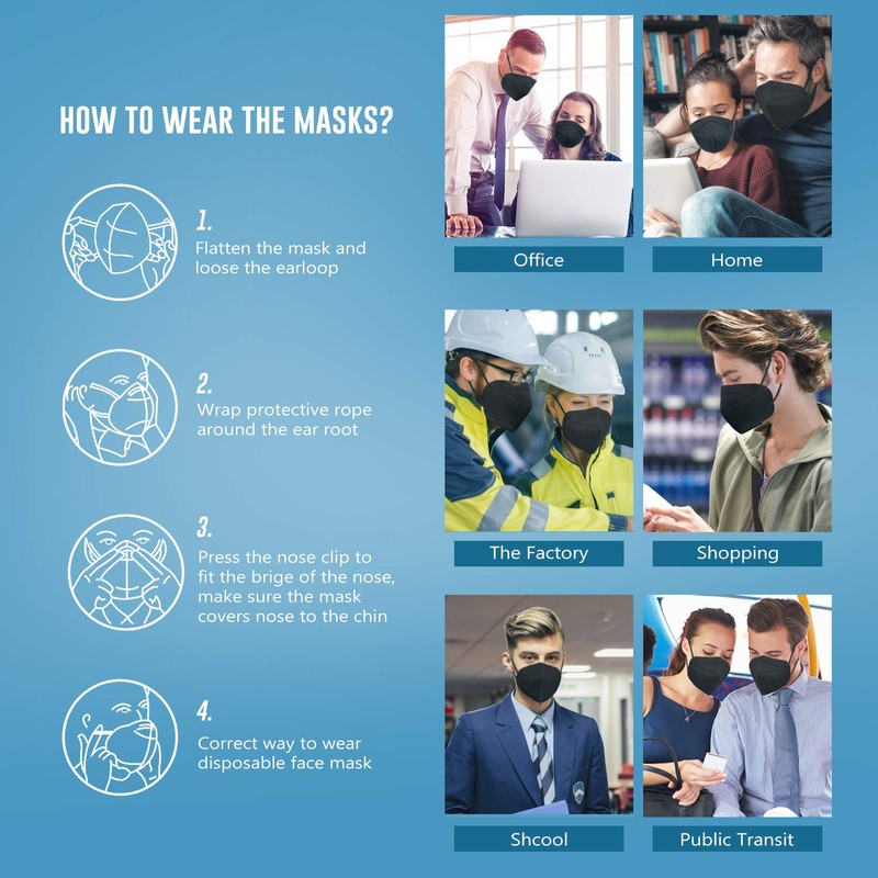 WWDOLL KN95 Face Mask 25 Pack, 5-Layers Breathable KN95 Masks,