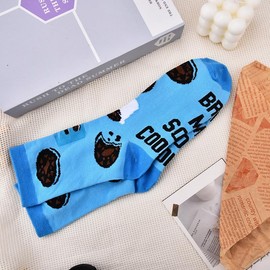 Funny Cookie Socks for Women Men Fancy Novelty Socks for Friend Couple Crazy Food Sock for Daughter Son Christmas Birthday Gift for Sister Brother If You Can Read This Sock