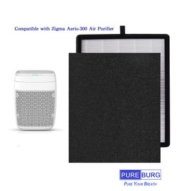 PUREBURG Ersatz-Filter-Set kompatibel mit Zigma Aerio-300 & Medion MD 10444 UND MD 10378 Luftreiniger,Aktivkohle und H13 True HEPA