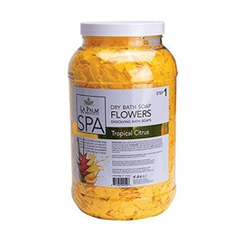 La Palm SPA Pedicure Dry Bath Soap Flowers Petals For Foot Bath 1 gallon 6 Scents to Choose From (Tropical Citrus)