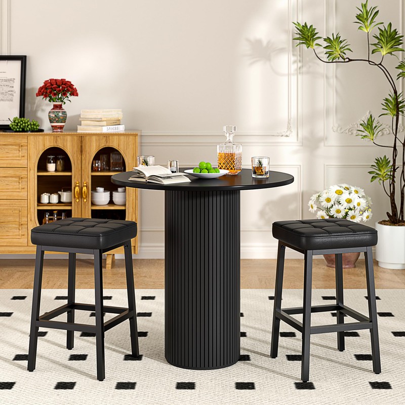 VECELO Modern Counter Height Bar Stools Set of 2, 24"