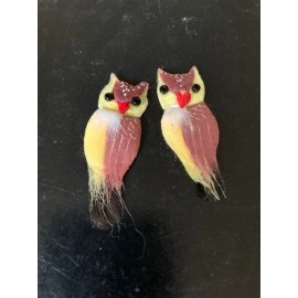 3D OWL NONSTICK OWLS SOFT FEATHER FINISH - CARD-MAKING PIECES -2PCS