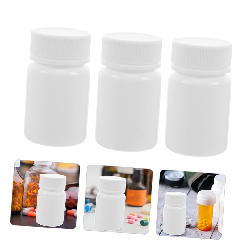 Ciieeo 20pcs Plastic Capsule Bottles with Screw Caps Portable Sample