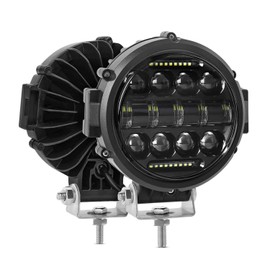 Round LED Work Light, AAIWA 60W Flood Spot Combo Beam LED Light Bar with Daytime Running Light, 2PCS Off Road Driving Lights for Truck Pickup SUV ATV UTV