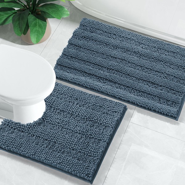 Yimobra Washable Bathroom Rugs Sets 2 piece, Non Slip and