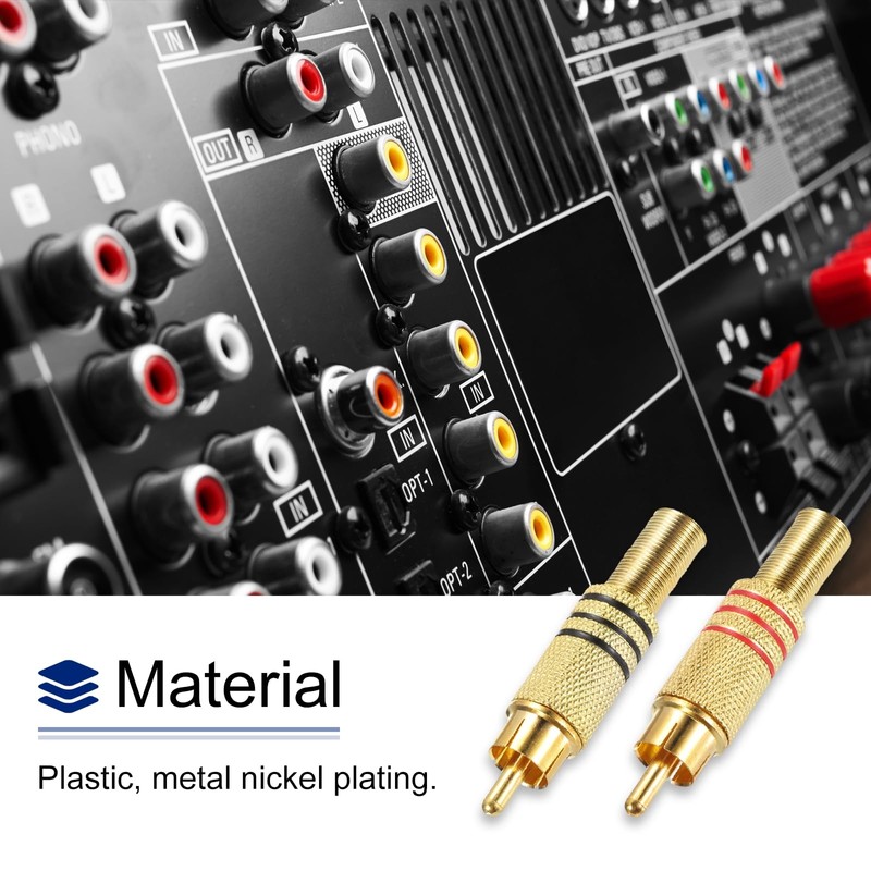 sourcing map RCA to Speaker Wire Connector, 270RCA Solder Male